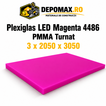 Plexiglas LED Magenta 4486 PMMA turnat 3 x 2050 x 3050 mm